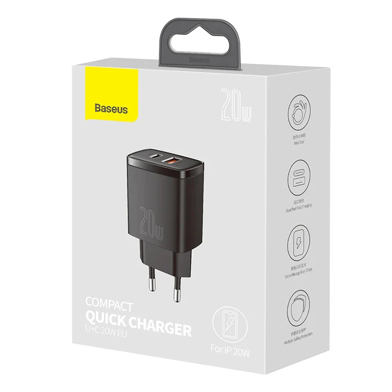 Baseus Compact 20W Dual Port Fast Charger