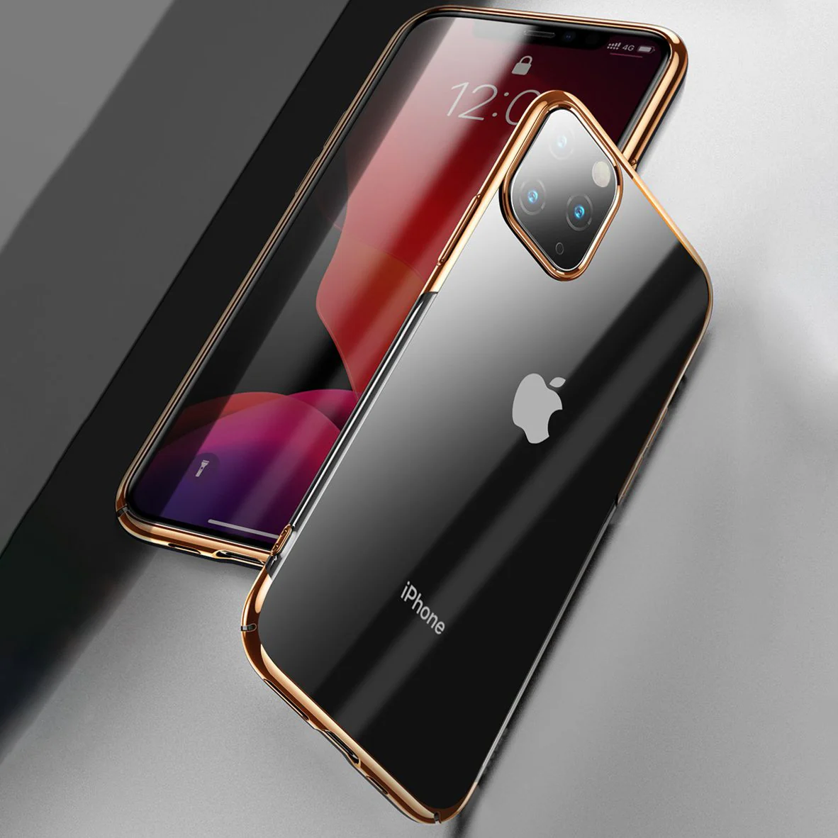 MK ® iPhone 11 Pro Max Baseus Ultra-Thin Clear Sparkling Edge Case - Image 4