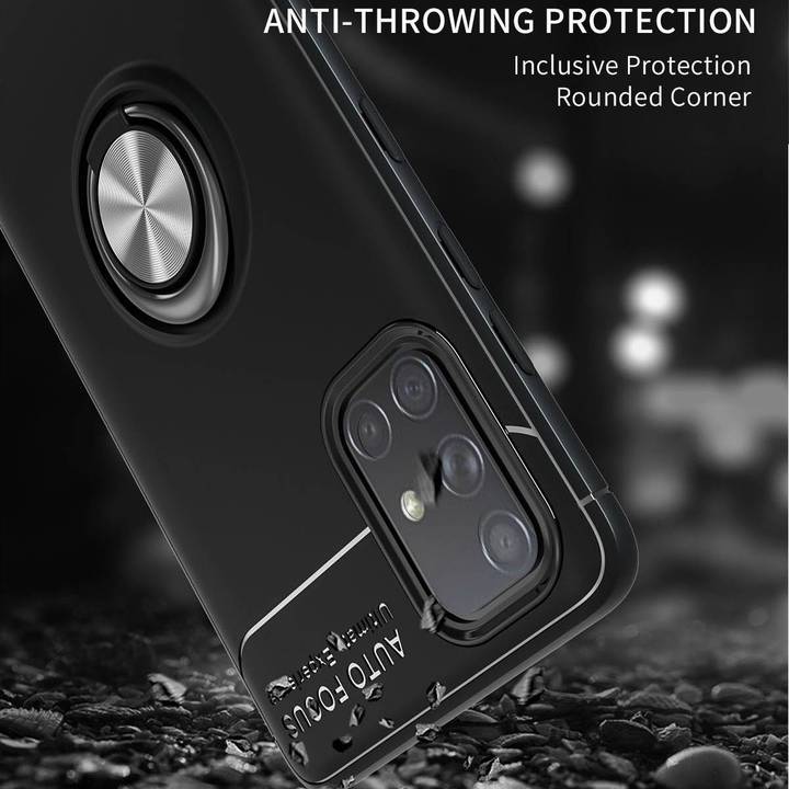Galaxy A51 Metallic Finger Ring Holder Matte Case - Image 19