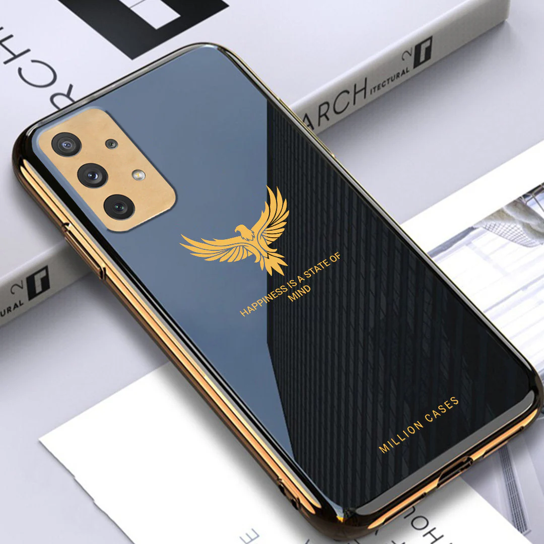 Galaxy A72 Eagle Pattern Electroplating Glass Case - Image 2