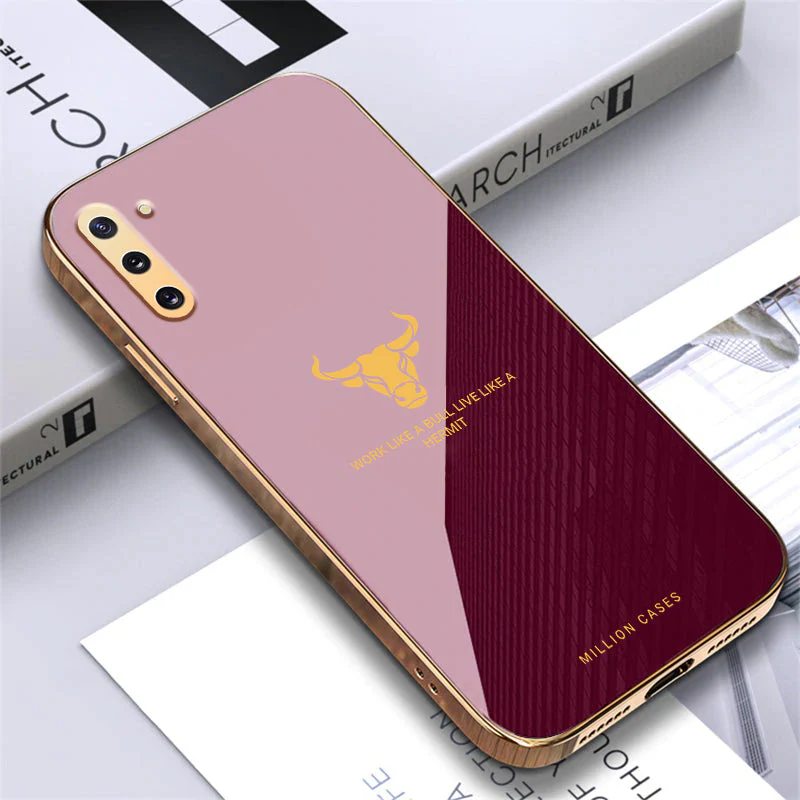 Galaxy Note 10 Electroplating Bull Pattern Glass Case - Image 3