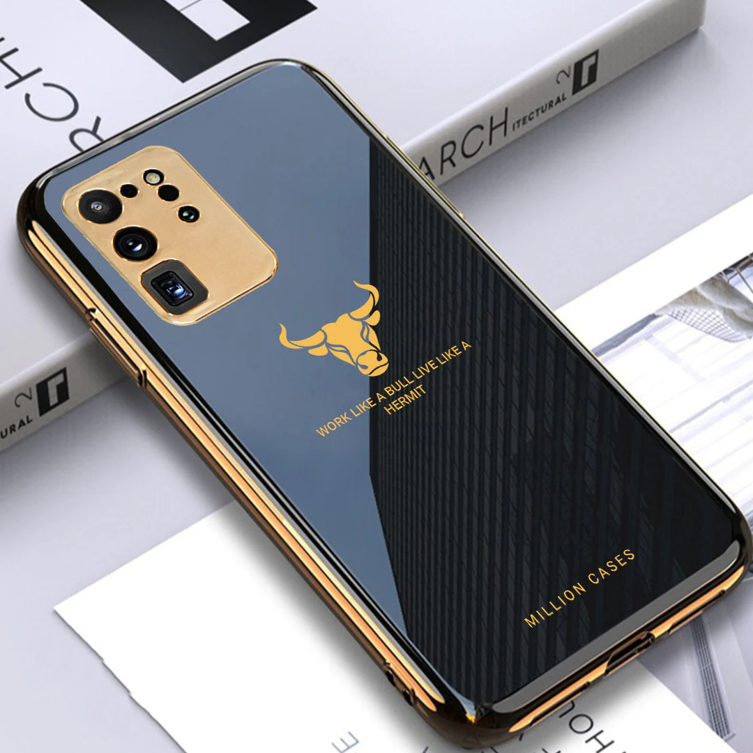 Galaxy S20 Ultra Bull Pattern Electroplating Glass Case - Image 7