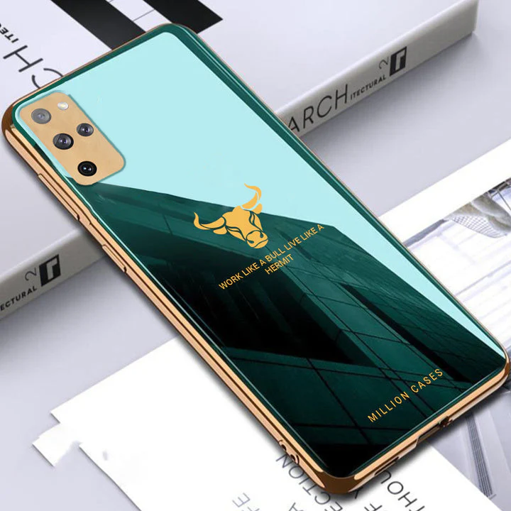 Galaxy S22 Plus Bull Pattern Electroplating Glass Case - Image 2