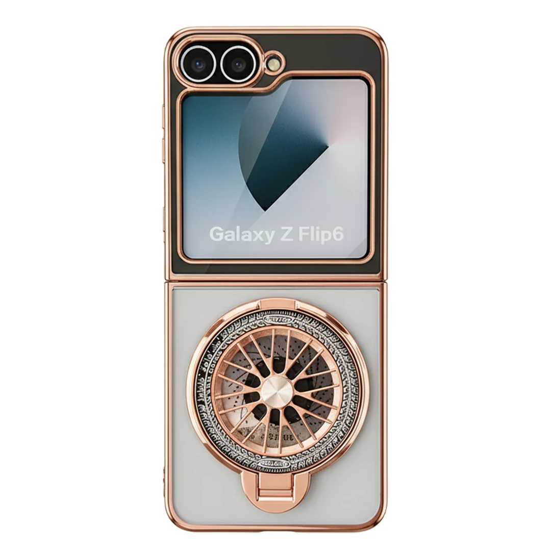 Galaxy Z Flip Series Electroplated Rotating Gyro Magnetic Case