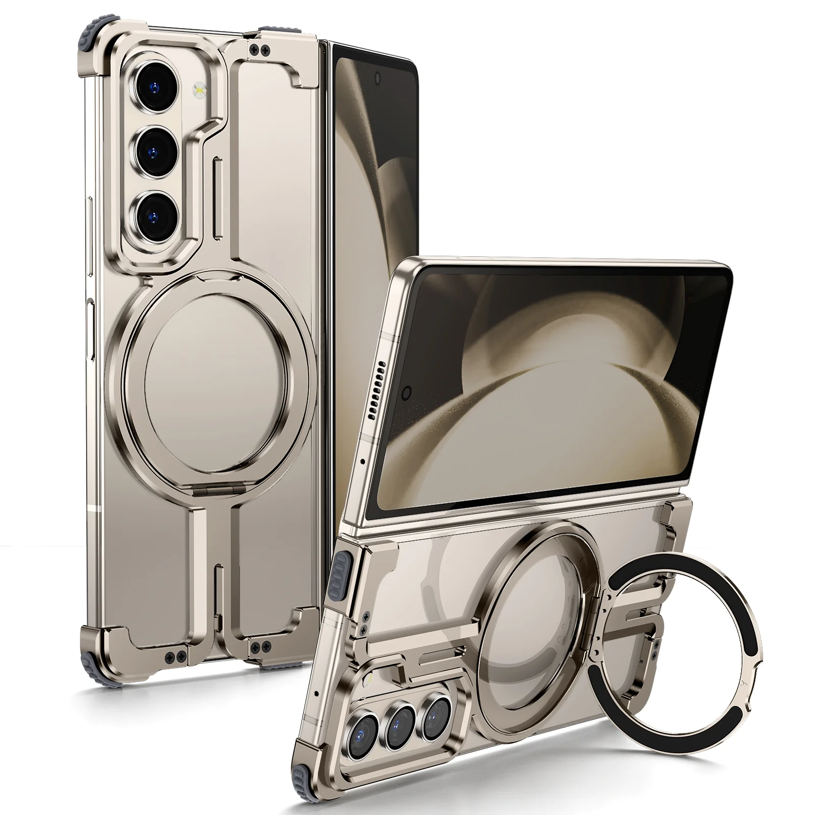 Galaxy Z Fold Series Pivot Guard Magnetic Ring Stand Case - Image 2