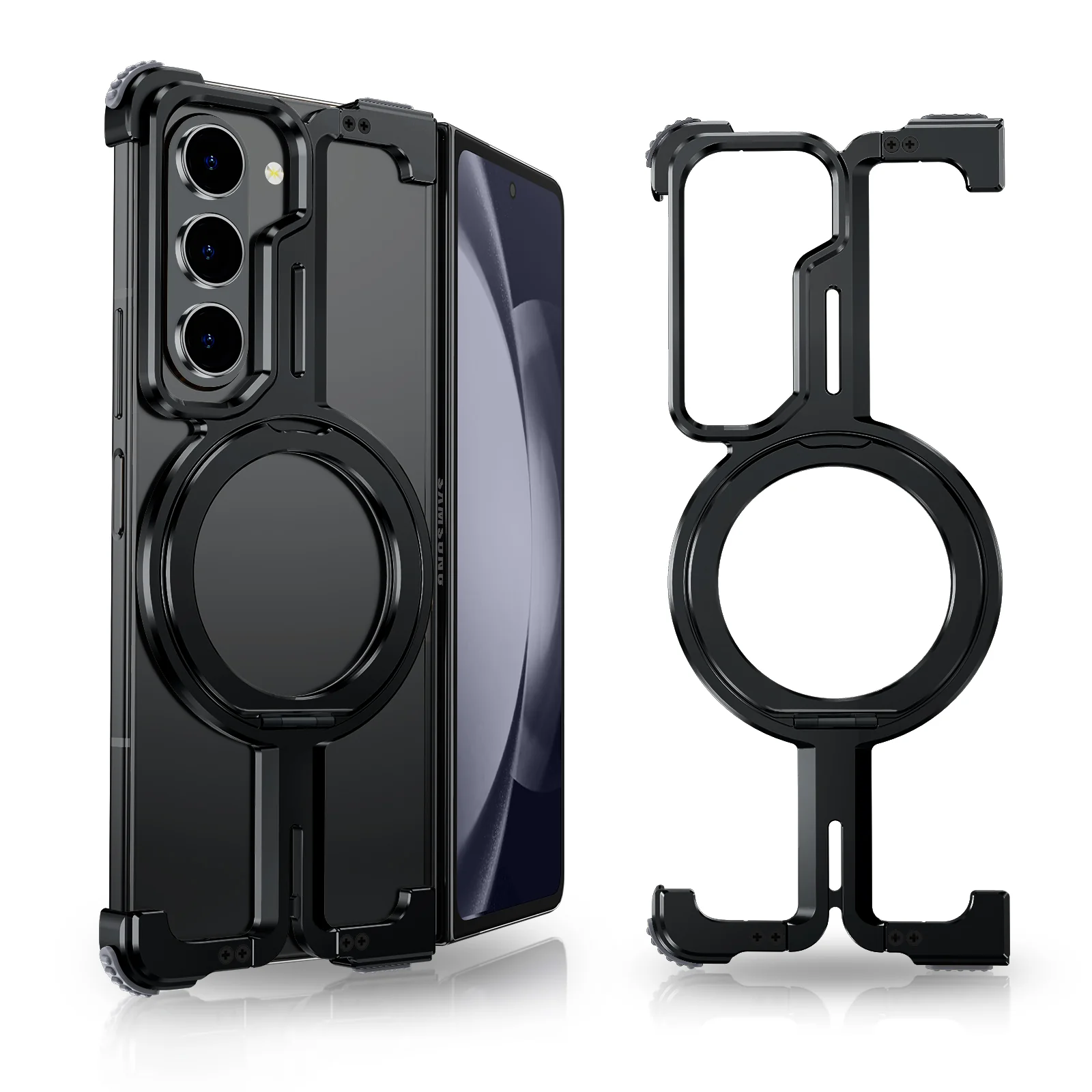 Galaxy Z Fold Series Pivot Guard Magnetic Ring Stand Case - Image 3