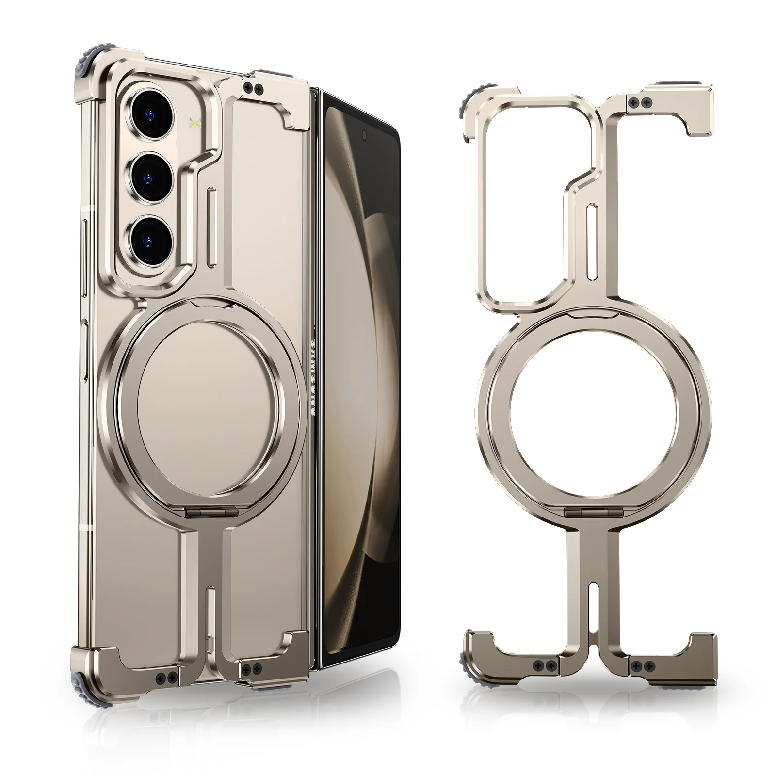 Galaxy Z Fold Series Pivot Guard Magnetic Ring Stand Case - Image 4