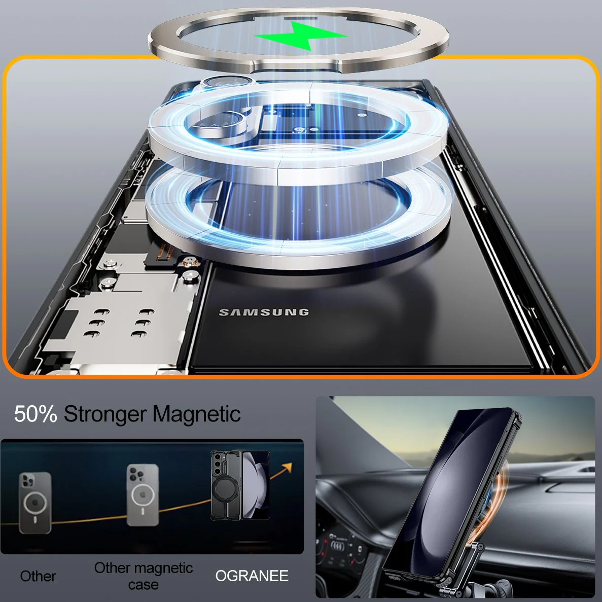 Galaxy Z Fold Series Pivot Guard Magnetic Ring Stand Case - Image 7