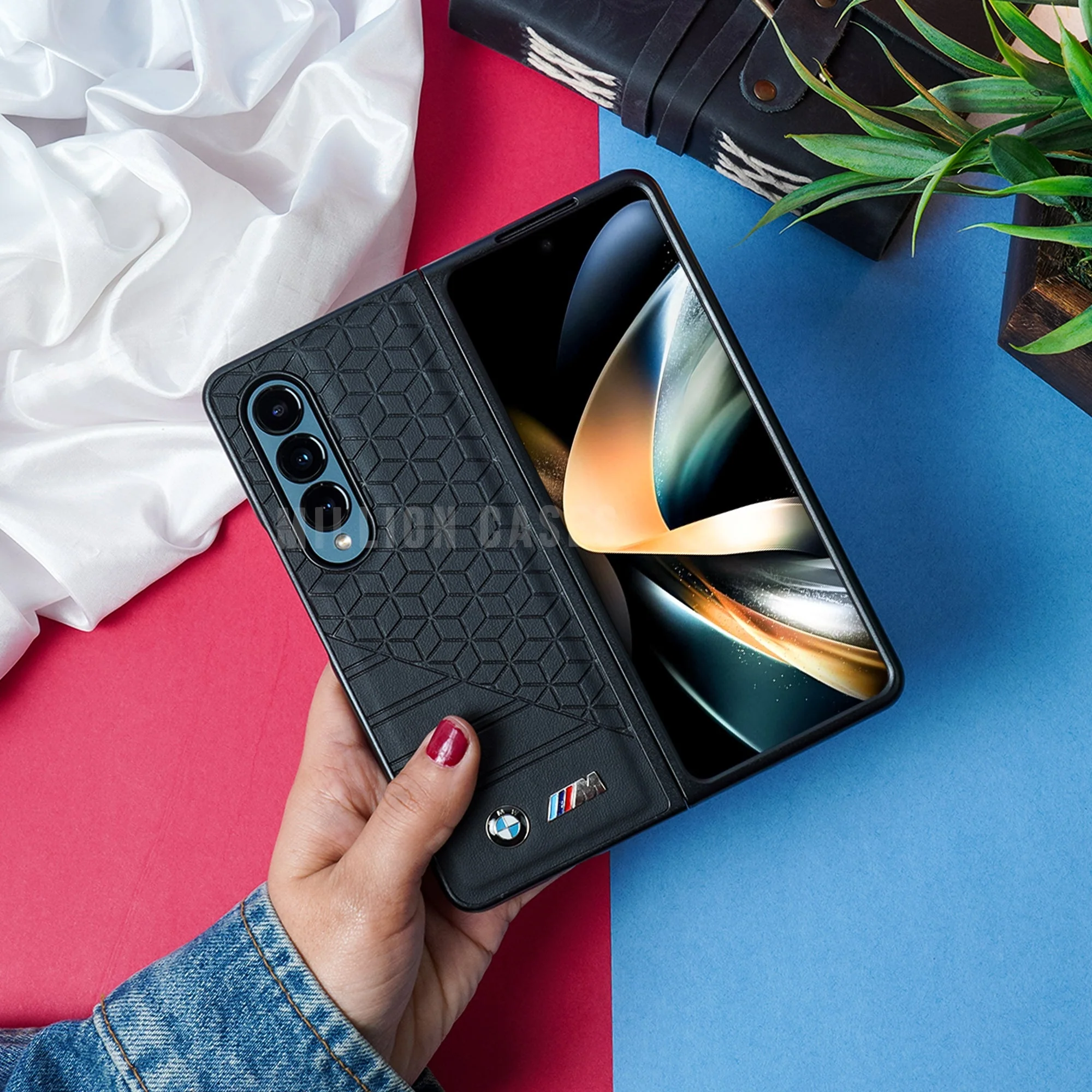 Galaxy Z Fold Series Premium Cube Pattern Design Case - Image 5