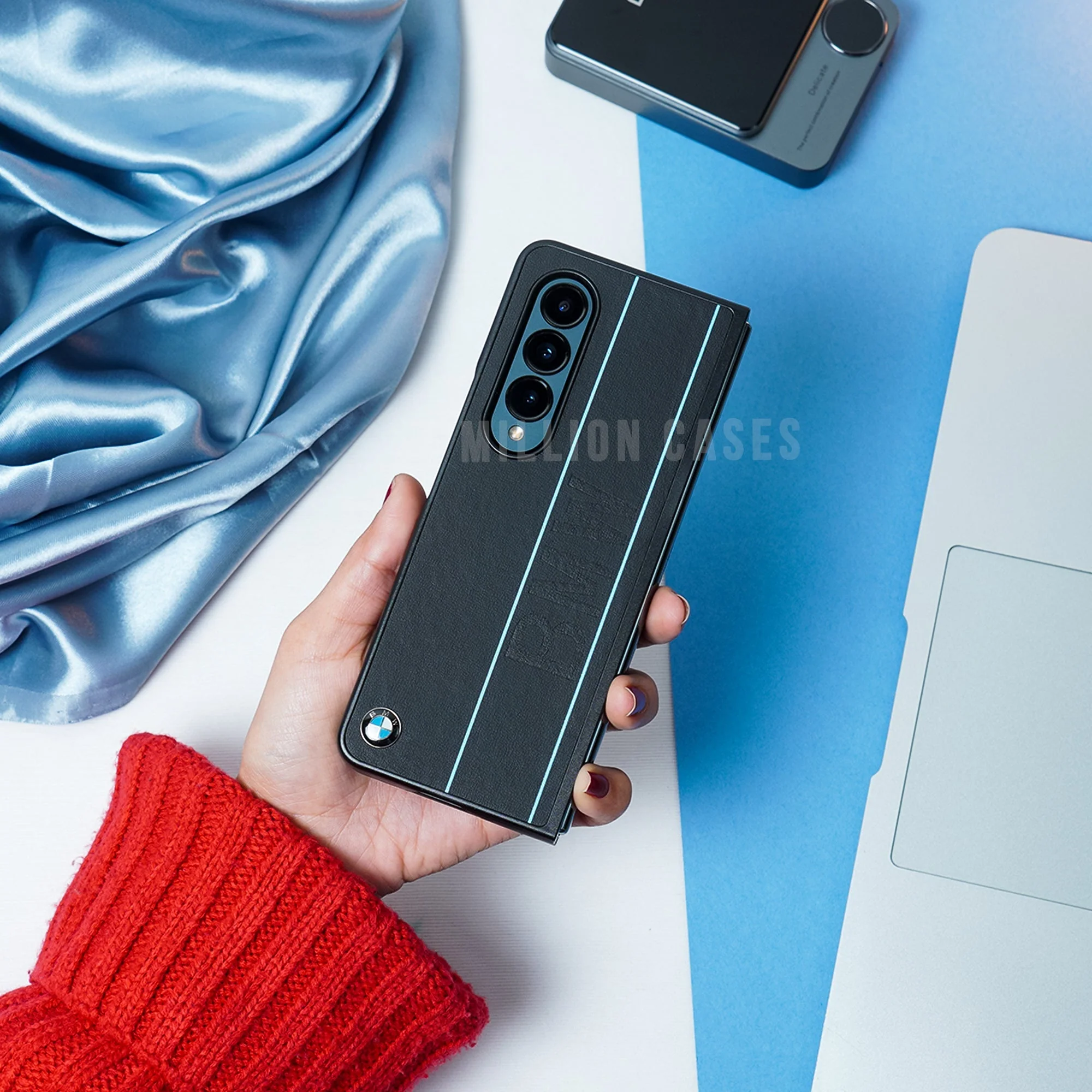 Galaxy Z Fold Series Luxurious Logo Stripe Case - Image 10
