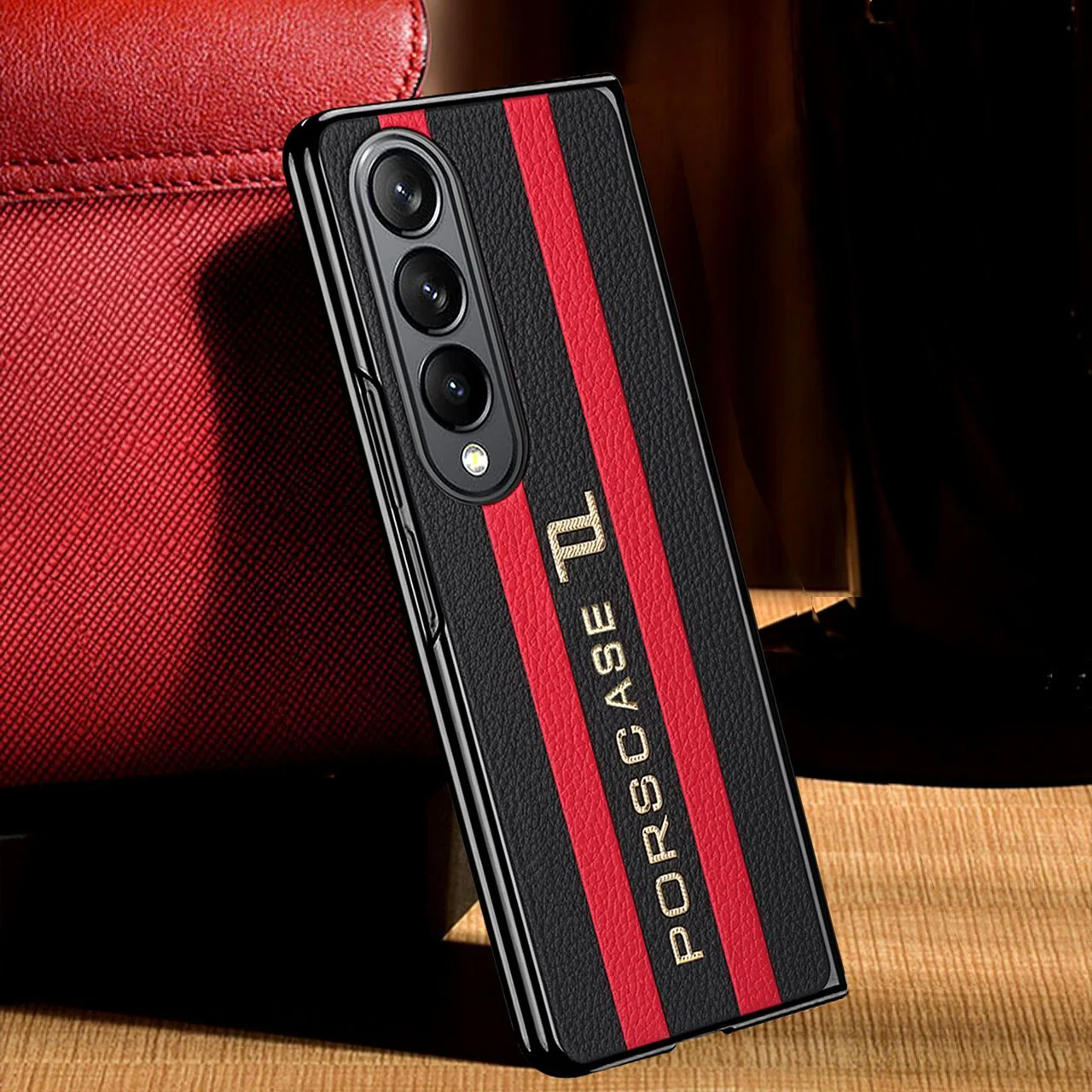 Galaxy Z Fold4 Porscase Logo Stripe Fusion Pattern Case - Image 4
