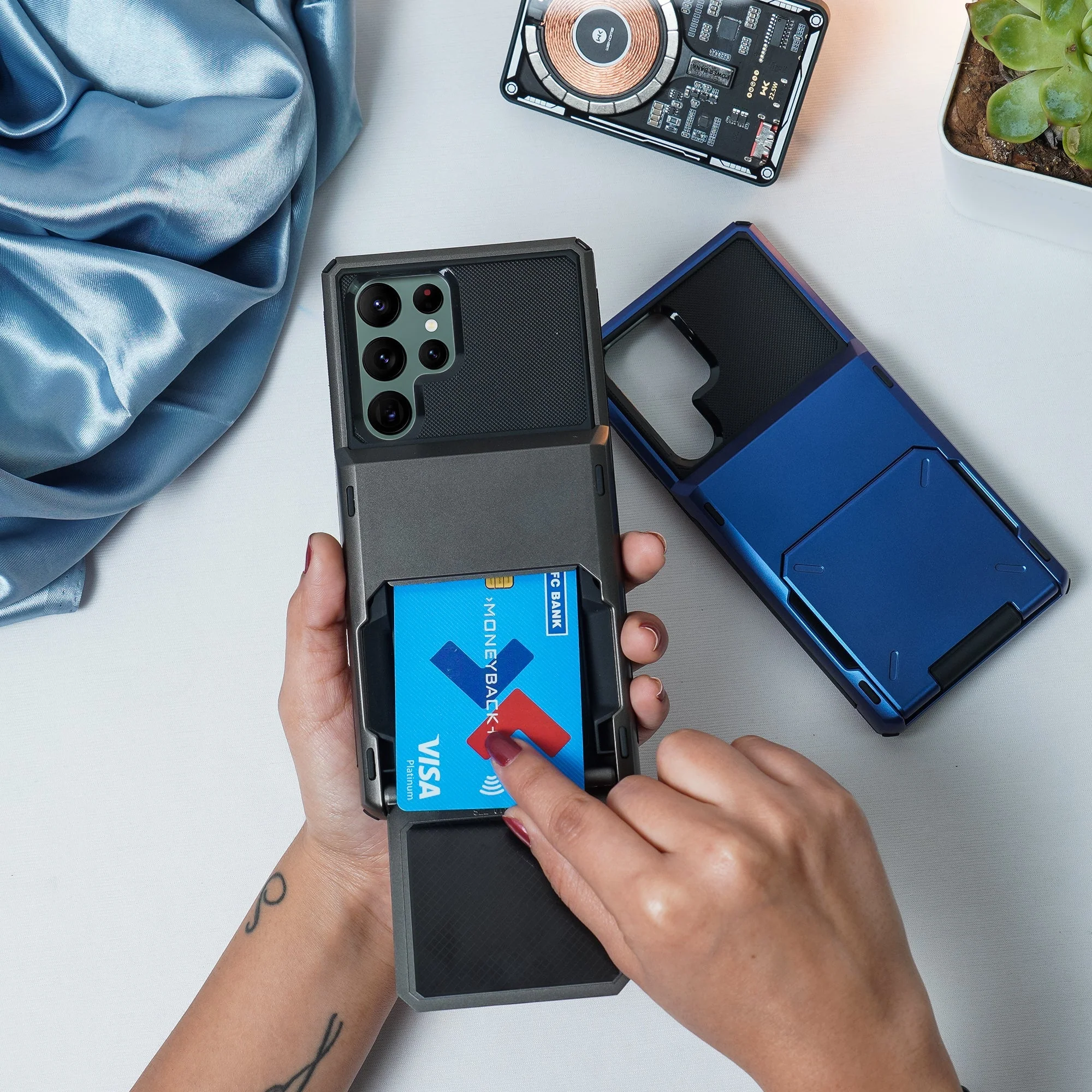 Hidden Card Holder Hybrid Case - Samsung - Image 4