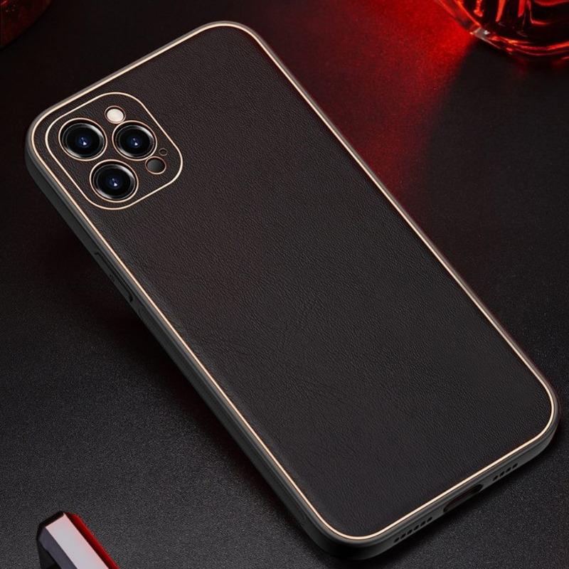 iPhone 12 Pro Leather Textured Gold Plated Case - Image 4
