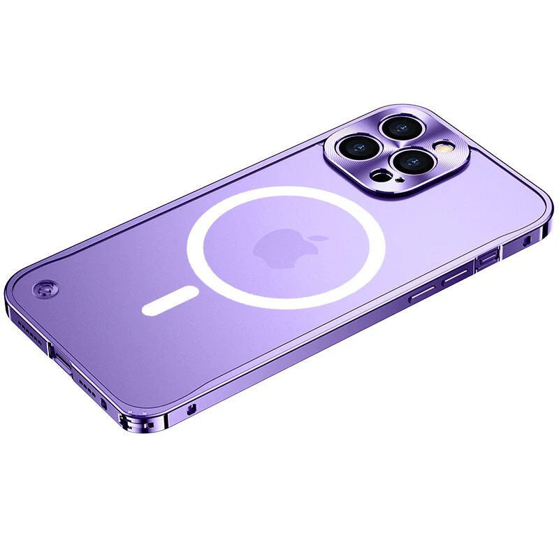 iPhone 14 Frosted Glass Magsafe Edition Magnetic Bumper Case - Image 7
