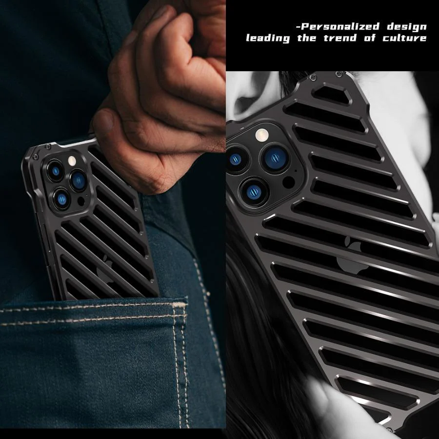 iPhone 14 R-Just Aluminium Alloy Grill Case - Image 5