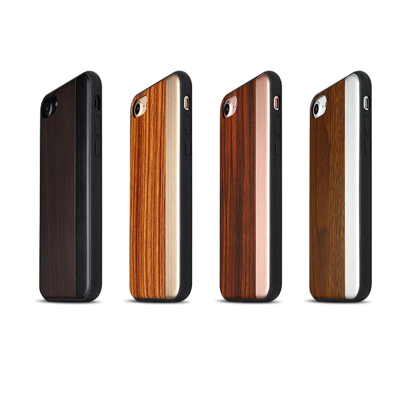 iPhone 7 Straight Pattern Wooden TPU Series Case - Image 4