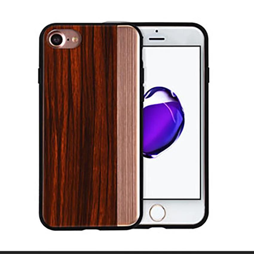 iPhone 8 Plus Straight Pattern Wooden TPU Series Case - Image 3