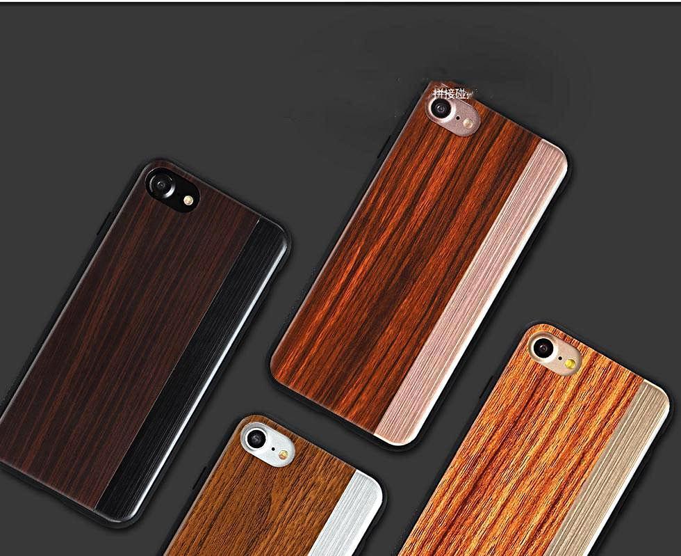 iPhone 8 Plus Straight Pattern Wooden TPU Series Case - Image 6
