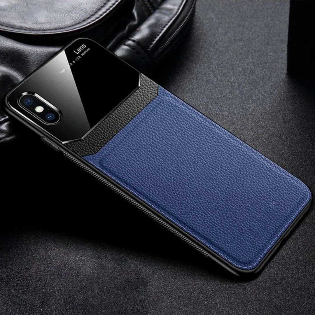 iPhone Series Sleek Slim Leather Glass Case