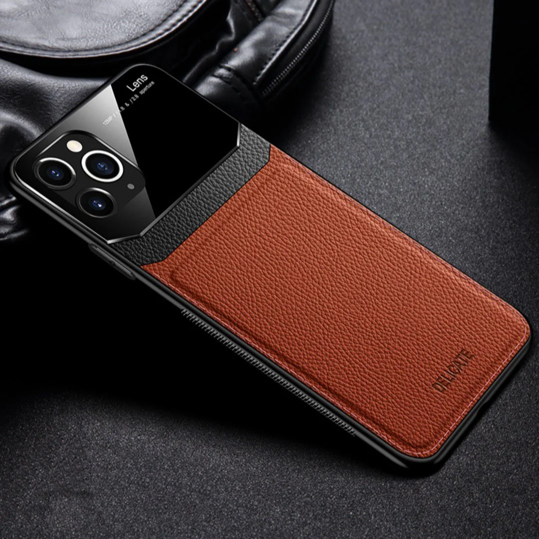 iPhone 11 Series Sleek Slim Leather Glass Case - Image 8