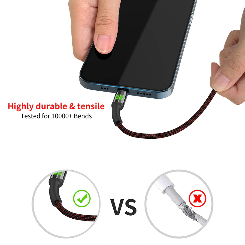 Million Cases Auto Disconnect Fast Charging Braided Lightning Cable - Image 5