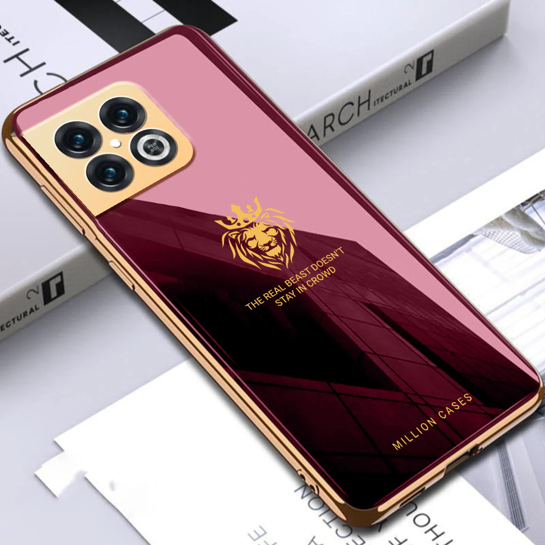 OnePlus 10 Series Lion Pattern Electroplating Glass Case - Image 3