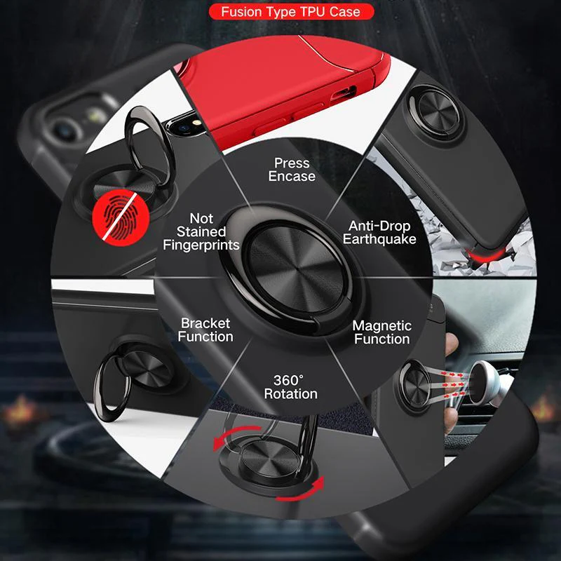 OnePlus 6 Metallic Finger Ring Holder Matte Case - Image 7