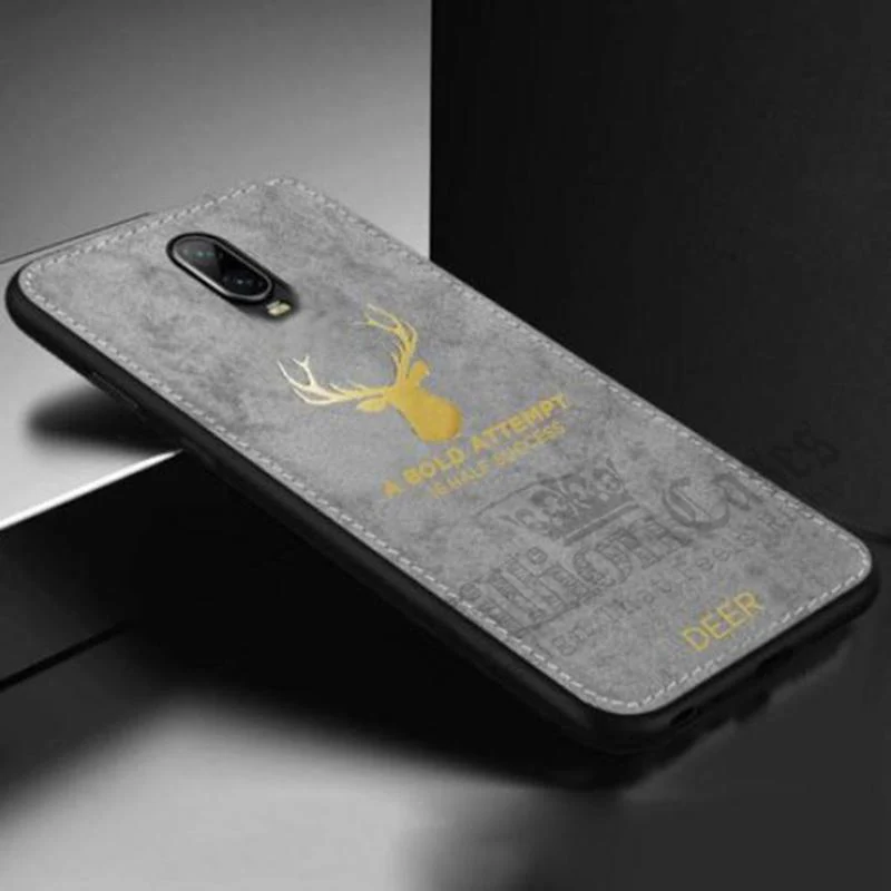 OnePlus 6T Luxury Gold Textured Deer Pattern Soft Case - Image 3