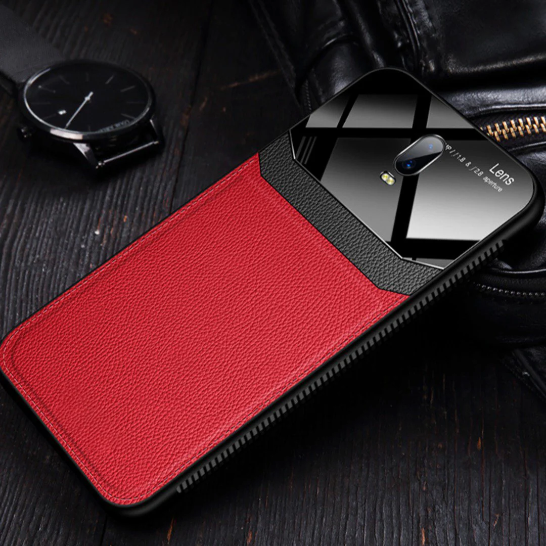 OnePlus 7 Sleek Slim Leather Glass Case - Image 3