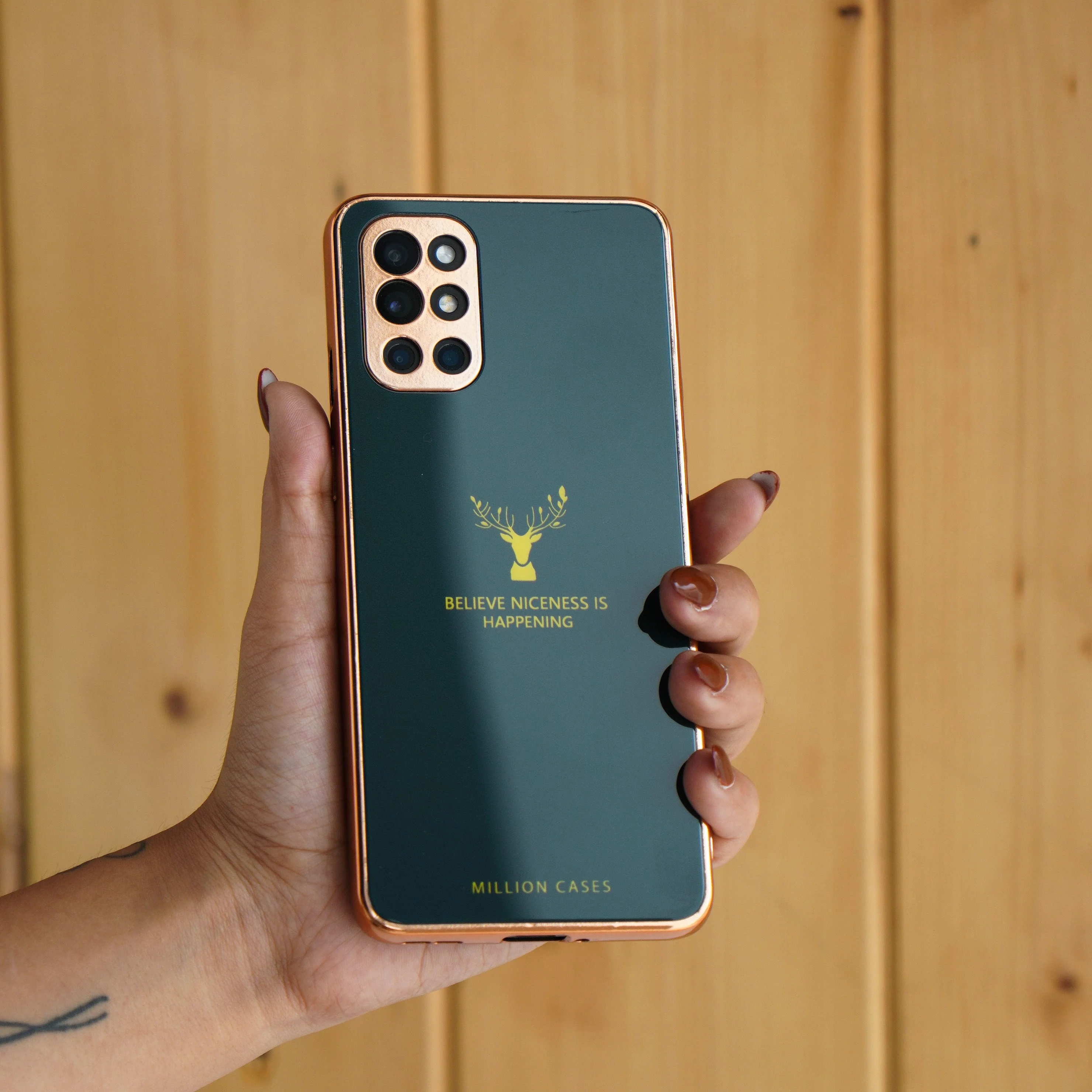 OnePlus 8T Electroplating Reindeer Pattern Glass Case - Image 5
