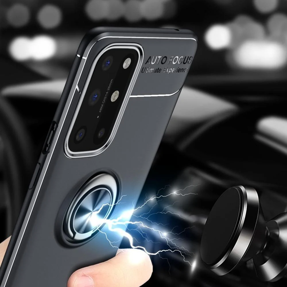 OnePlus 9 (3 in 1 Combo)Metallic Finger Ring Holder Matte Case + Tempered + Camera Lens Protector - Image 2