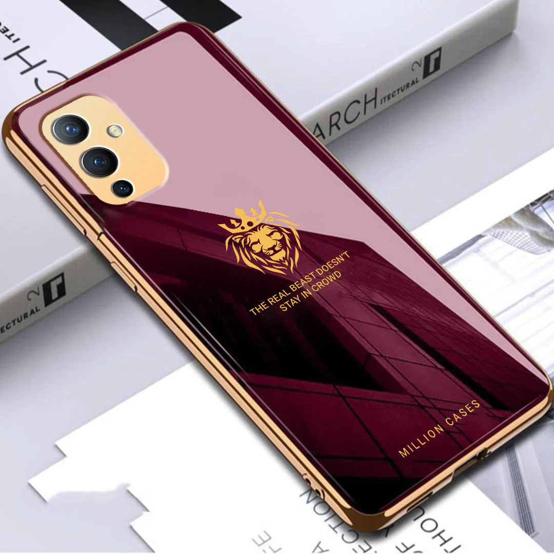 OnePlus 9 Lion Pattern Electroplating Glass Case - Image 6