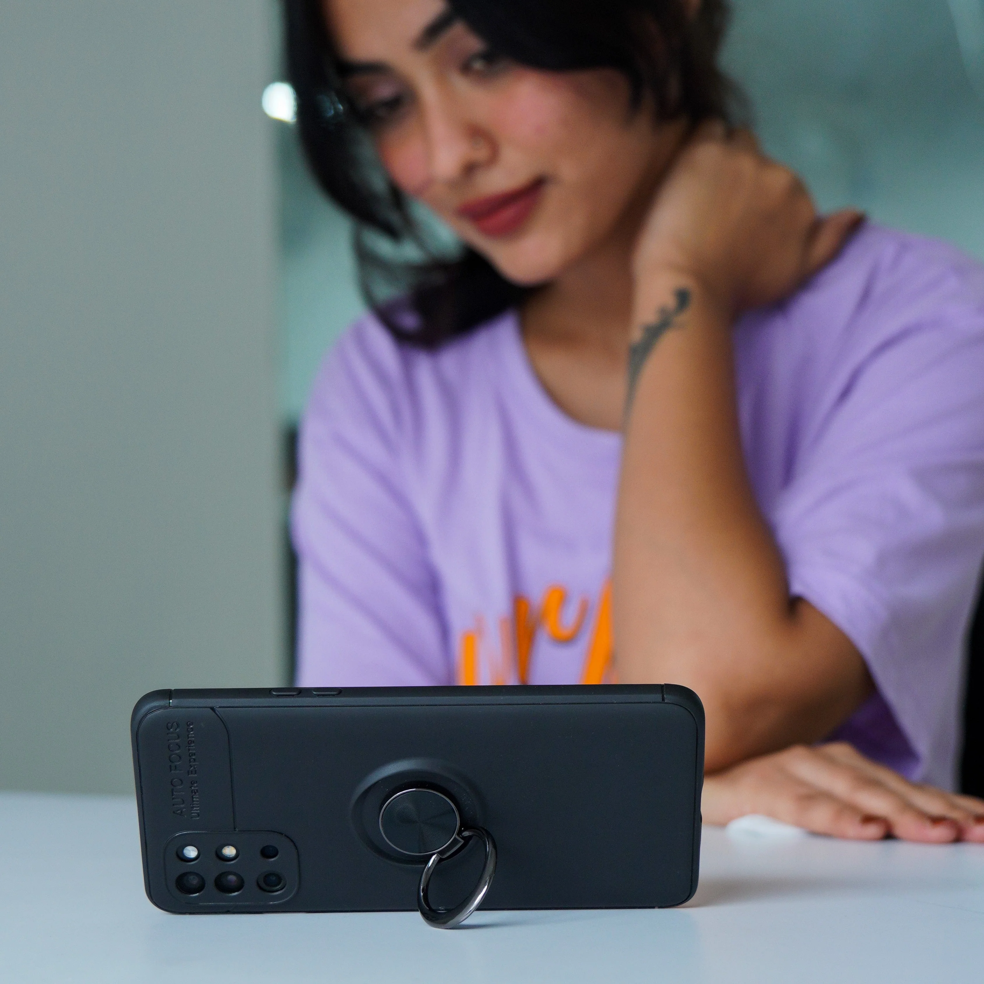 OnePlus 9 Metallic Finger Ring Holder Matte Case - Image 8