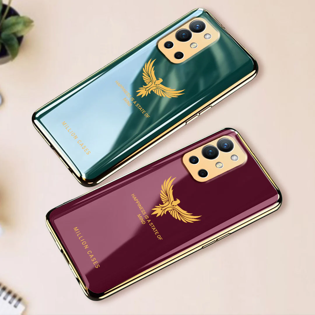 OnePlus Series (3 in 1 Combo) Eagle Pattern Electroplating Glass Case +Tempered Glass + Camera Lens Protector - Image 3