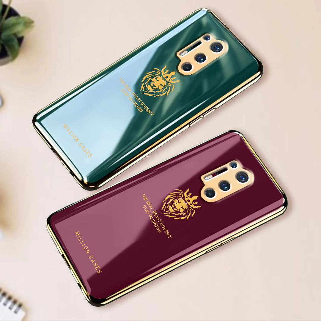 OnePlus Series Electroplating Lion Pattern Glass Case